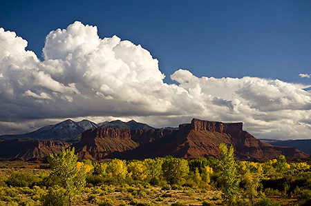 Mesas and Manti LaSal Mountains Near Moab, UT